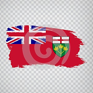 Flag of Ontario brush strokes. FlagÃÂ Ontario Province of Canada on transparent background photo